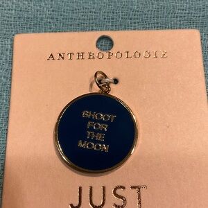 Anthropologie Navy and Gold Charm Pendant